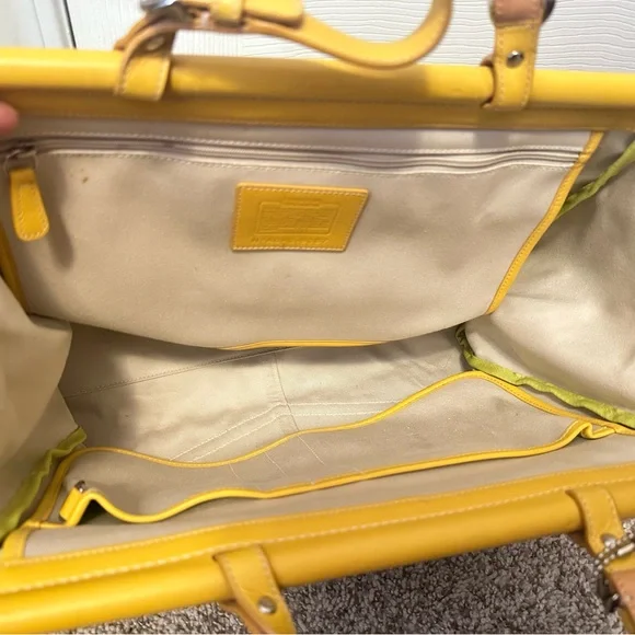 Coach Vintage Tote Bag, Yellow and Lime Green - Picture 14 of 15